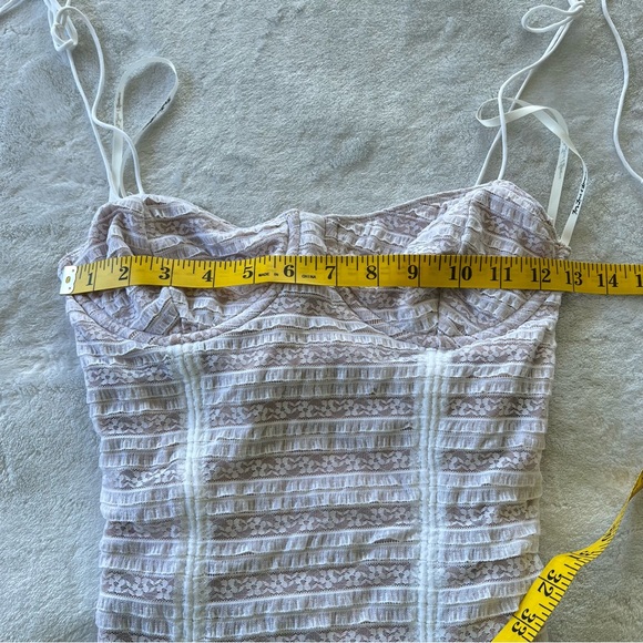 For Love & Lemons Fondant Shirred Mini Dress in White - Picture 11 of 13